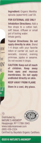 Nature's Answer Organic Spearmint Essential Oil Perspective: right