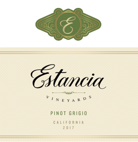 Estancia Pinot Grigio California White Wine Perspective: right