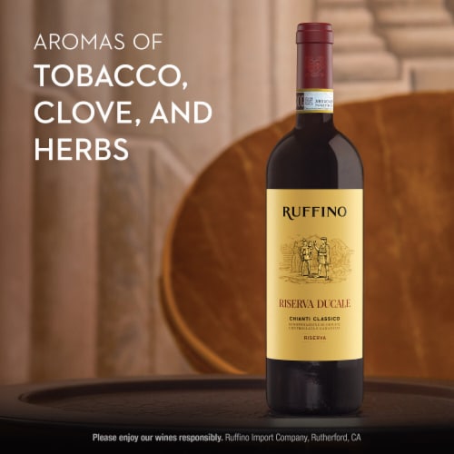 Ruffino Italian Riserva Ducale Chianti Classico DOCG Sangiovese Red Blend Red Wine Perspective: right