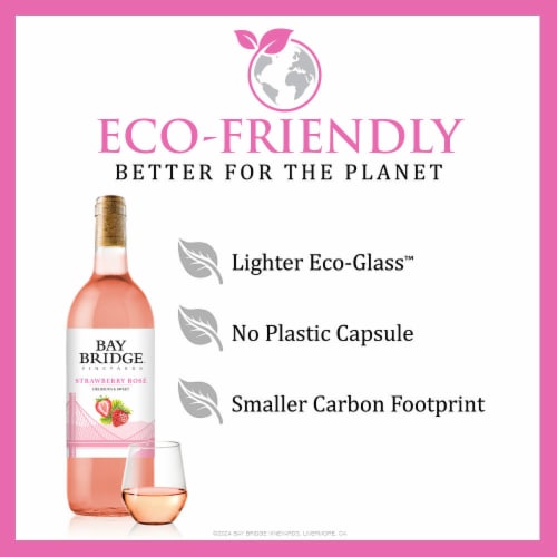 Bay Bridge Strawberry Rose Moscato Wine Perspective: right