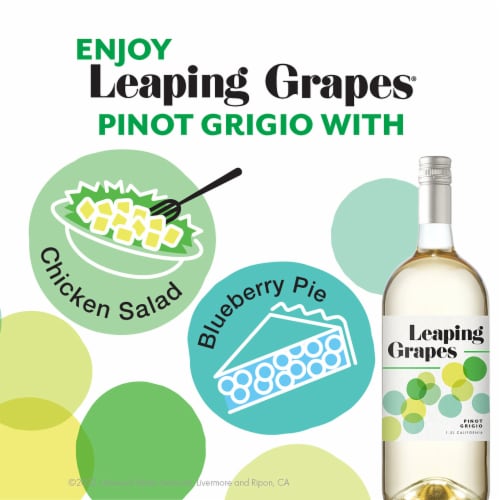 Leaping Grapes Pinot Grigio White Wine Perspective: right
