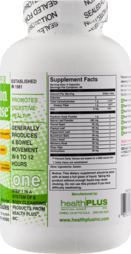 Health Plus Super Colon Cleanse 500 mg Perspective: right