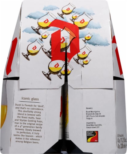 Duvel Belgian Strong Ale Import Beer 4pk Bottles Perspective: right