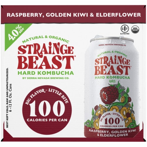 Strainge Beast Raspberry Golden Kiwi & Elderflower Hard Kombucha Perspective: right