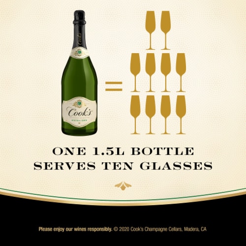 Cook's California Champagne Extra Dry White Sparkling Wine Perspective: right