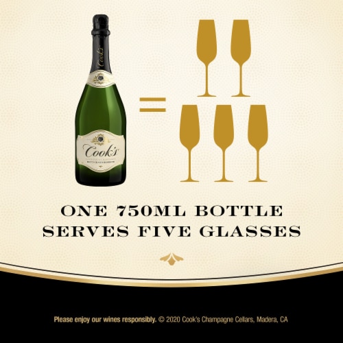 Cook's California Champagne Brut Grand Reserve White Sparkling Wine Perspective: right