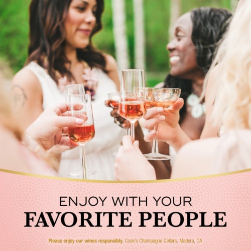 Cook's California Champagne Sweet Rose Sparkling Wine Perspective: right