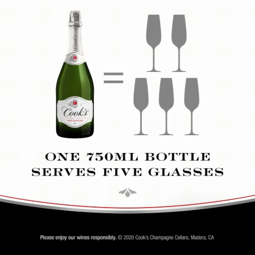 Cook's California Champagne Spumante White Sparkling Wine Perspective: right