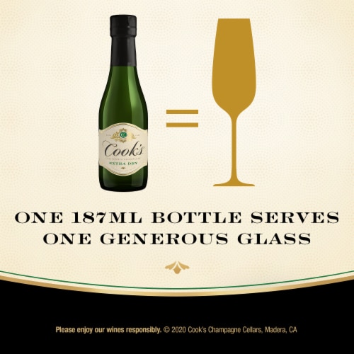 Cook's California Champagne Extra Dry White Sparkling Wine Perspective: right