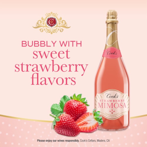 Cook's California Champagne Strawberry Mimosa California Sparkling White Wine Perspective: right