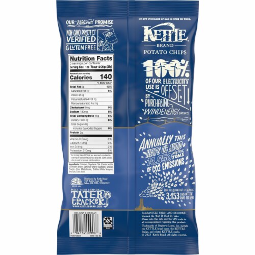 Kettle Brand Potato Chips, Salt & Vinegar Kettle Chips, 5 Oz Perspective: right