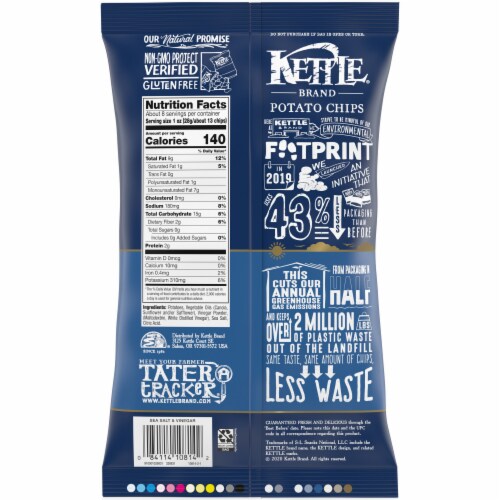 Kettle Brand Potato Chips Sea Salt And Vinegar Kettle Chips Perspective: right