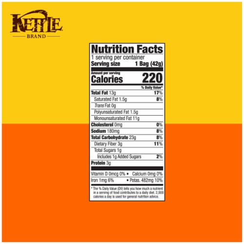 Kettle Brand Potato Chips Backyard Barbeque Kettle Chips Snack Bag Perspective: right