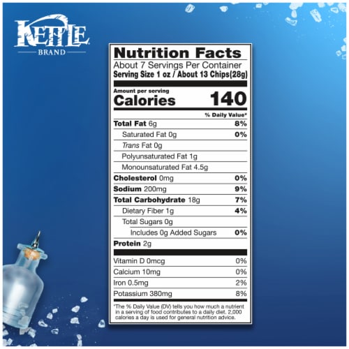 Kettle Brand® Sea Salt and Vinegar Air Fried Kettle Potato Chips Perspective: right