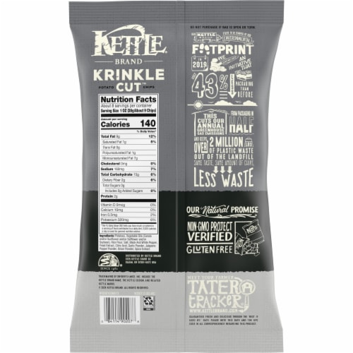Kettle Brand Salt & Fresh Ground Pepper Krinkle Cut Kettle Potato Chips Perspective: right