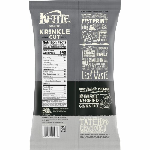 Kettle Brand Salt & Fresh Ground Pepper Krinkle Cut Kettle Potato Chips Perspective: right