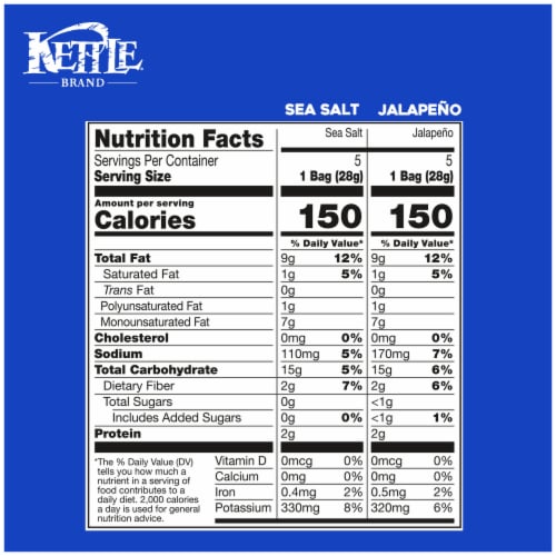 Kettle Brand® Sea Salt and Jalapeno Kettle Potato Chips Variety Pack Perspective: right
