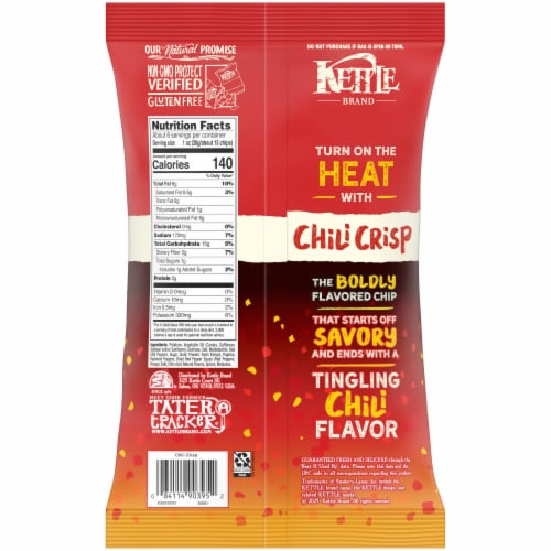 Kettle Brand Chili Crisp Potato Chips Perspective: right