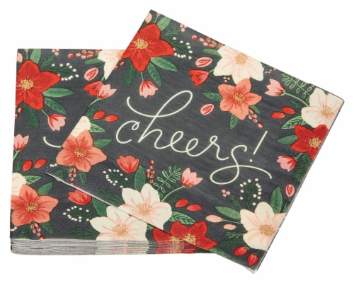 American Greetings Winter Floral Paper Lunch Napkins Perspective: right