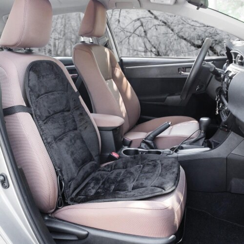 Wagan Velour Heated Seat Cushion - Black