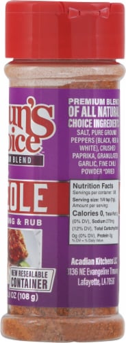 Cajun's Choice™ Premium Blend Creole Seasoning & Rub Perspective: right