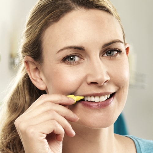 TEPE Interdental Brush Extra Soft Cleaners - Dental Brushes Between Teeth 25 Pk, Yellow .7mm Perspective: right