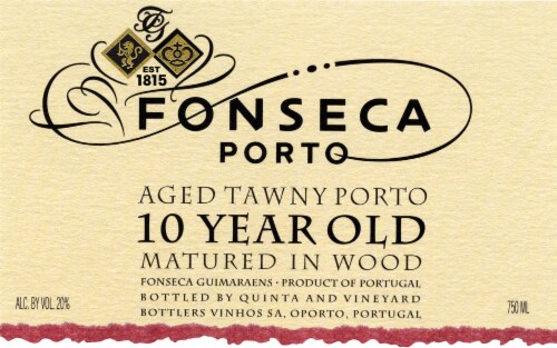 Fonseca 10 Year Aged Tawny Porto Portuguese Dessert Wine Perspective: right