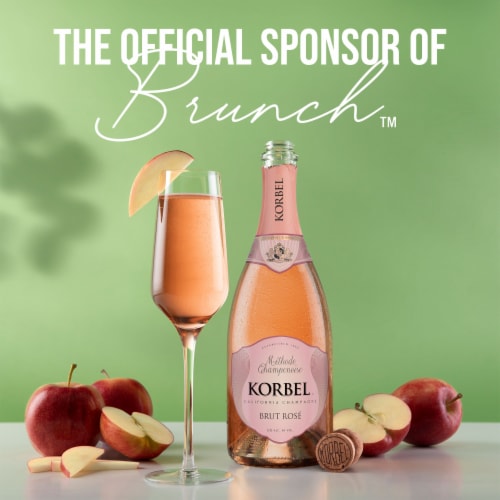 Korbel Brut Rose California Champagne Perspective: right
