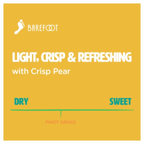 Barefoot Cellars Pinot Grigio White Wine 750ml Perspective: right