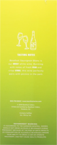 Barefoot® On Tap Sauvignon Blanc White Box Wine Perspective: right