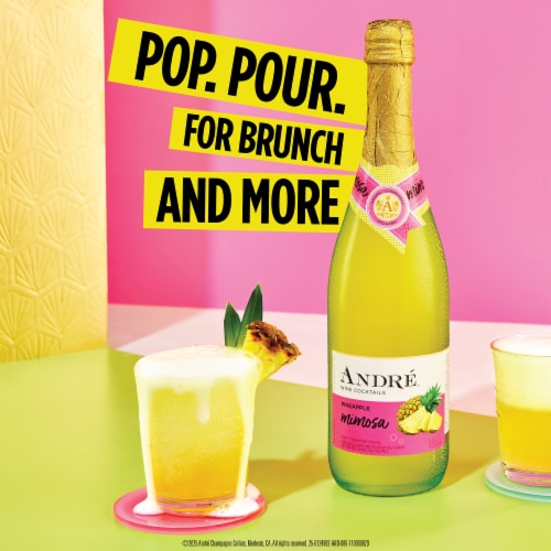 Andre Pineapple Mimosa California Ready to Drink Cocktail Sparkling Wine Perspective: right