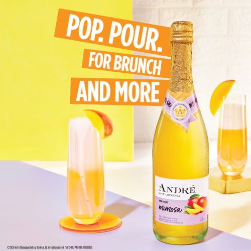 Andre Mango Mimosa California Ready to Drink Cocktail Sparkling Wine Perspective: right