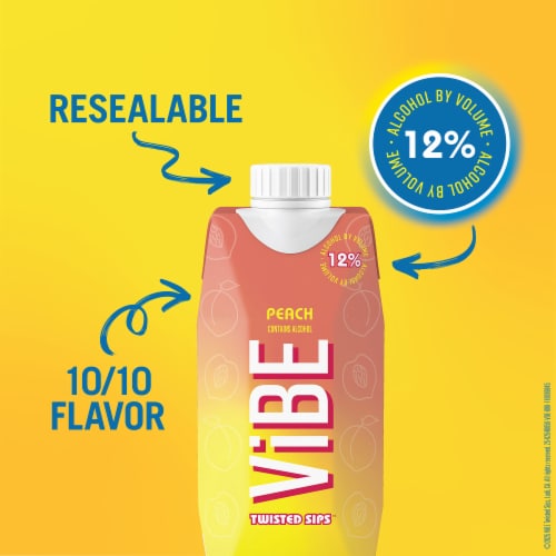 ViBE Twisted Sips Peach Ready to Drink Wine Cocktail Perspective: right