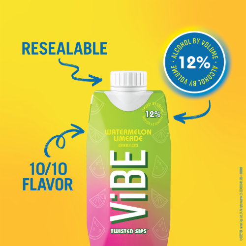 ViBE Twisted Sips Watermelon Limeade Ready to Drink Wine Cocktail Perspective: right