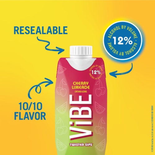 ViBE Twisted Sips Cherry Limeade Ready to Drink Wine Cocktail Perspective: right