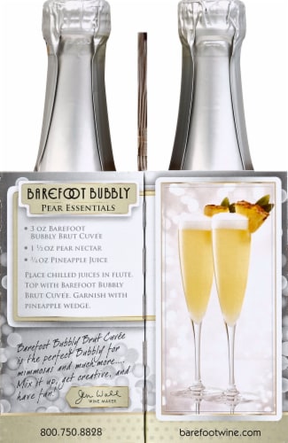 Barefoot® Bubbly Brut Cuvee Champagne Mini Sparkling White Wine Perspective: right