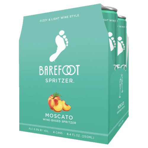 Barefoot Spritzer Moscato California White Wine Cans Perspective: right