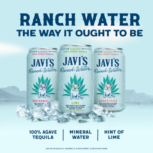 Javi's Watermelon Tequila Soda Hard Seltzer Perspective: right