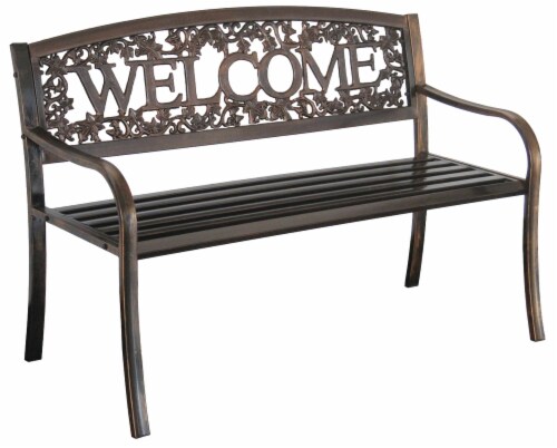 Leigh Country Metal Welcome Bench - Bronze Perspective: right