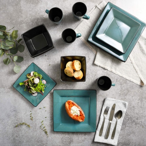 Gibson Elite Kiesling Dinnerware Set - Turquoise Perspective: right