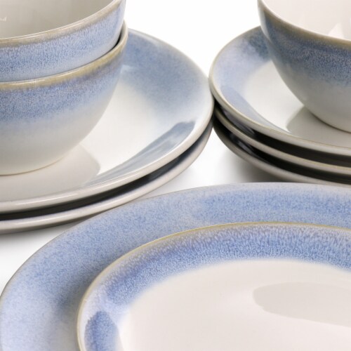 Martha Stewart White & BlueReactive Dinnerware Set Perspective: right