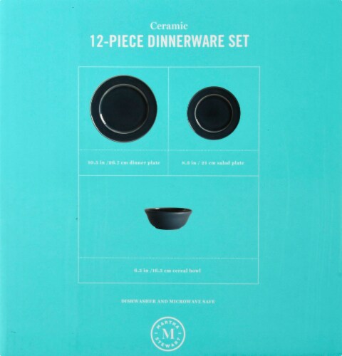 Martha Stewart Reactive Blue Dinnerware Set Perspective: right