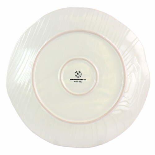 Martha Stewart Wood Pattern White Stoneware Dinner Plate Set Perspective: right
