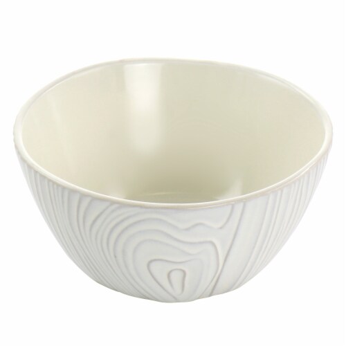 Martha Stewart Wood Patterned Cereal Bowl Set - Off-White Perspective: right