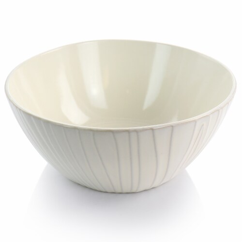 Martha Stewart Wood Pattern Stoneware Serving Bowl - White Perspective: right
