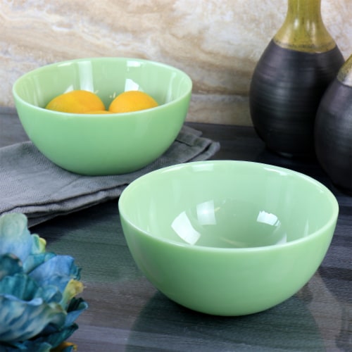 Martha Stewart Jadeite Glass Serving Bowls - 2 Pack - Jade Green Perspective: right