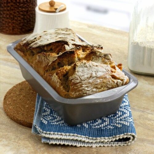 Martha Stewart Gray Nonstick Carbon Steel Loaf Pan Perspective: right