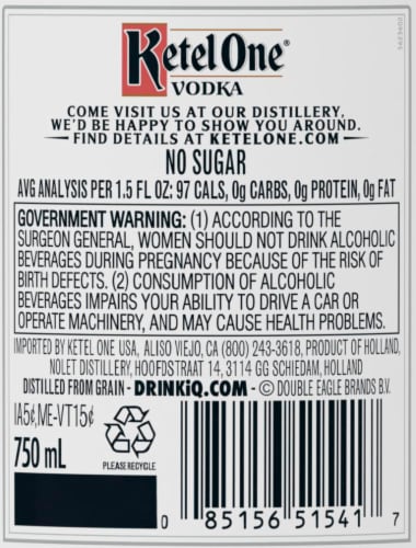 Ketel One Vodka Perspective: right