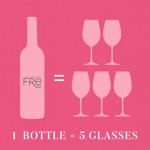 FRE Alcohol-Removed White Zinfandel Pink Low Calorie Non Alcoholic Wine Perspective: right