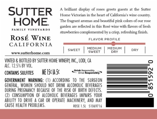 Sutter Home® Rose Wine Perspective: right
